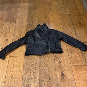 New York & Company Black Textured Faux Leather Jacket